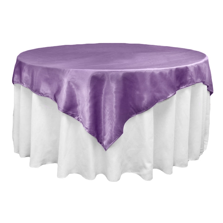 Square 72" Satin Table Overlay - Victorian Lilac/Wisteria - CV Linens