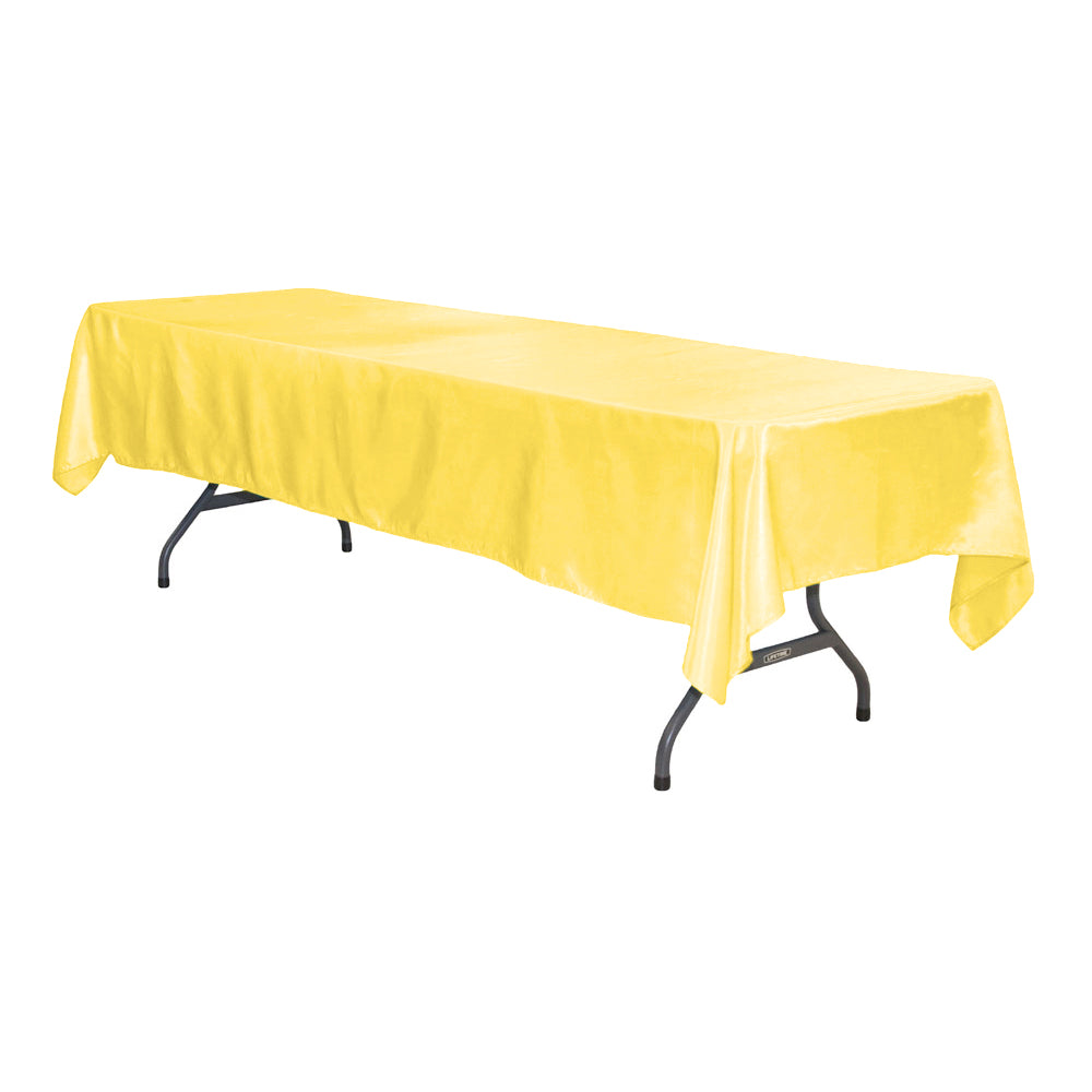 Satin Rectangular 60"x120" Tablecloth - Canary Yellow (Bright Yellow) - CV Linens