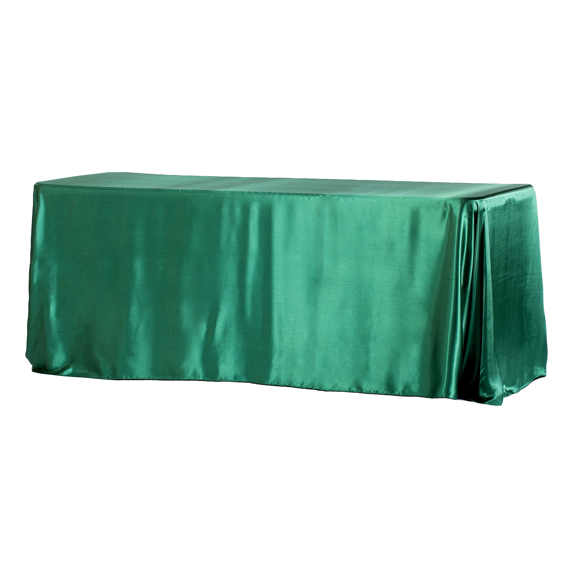 Satin Rectangular 90"x132" Tablecloth - Emerald Green