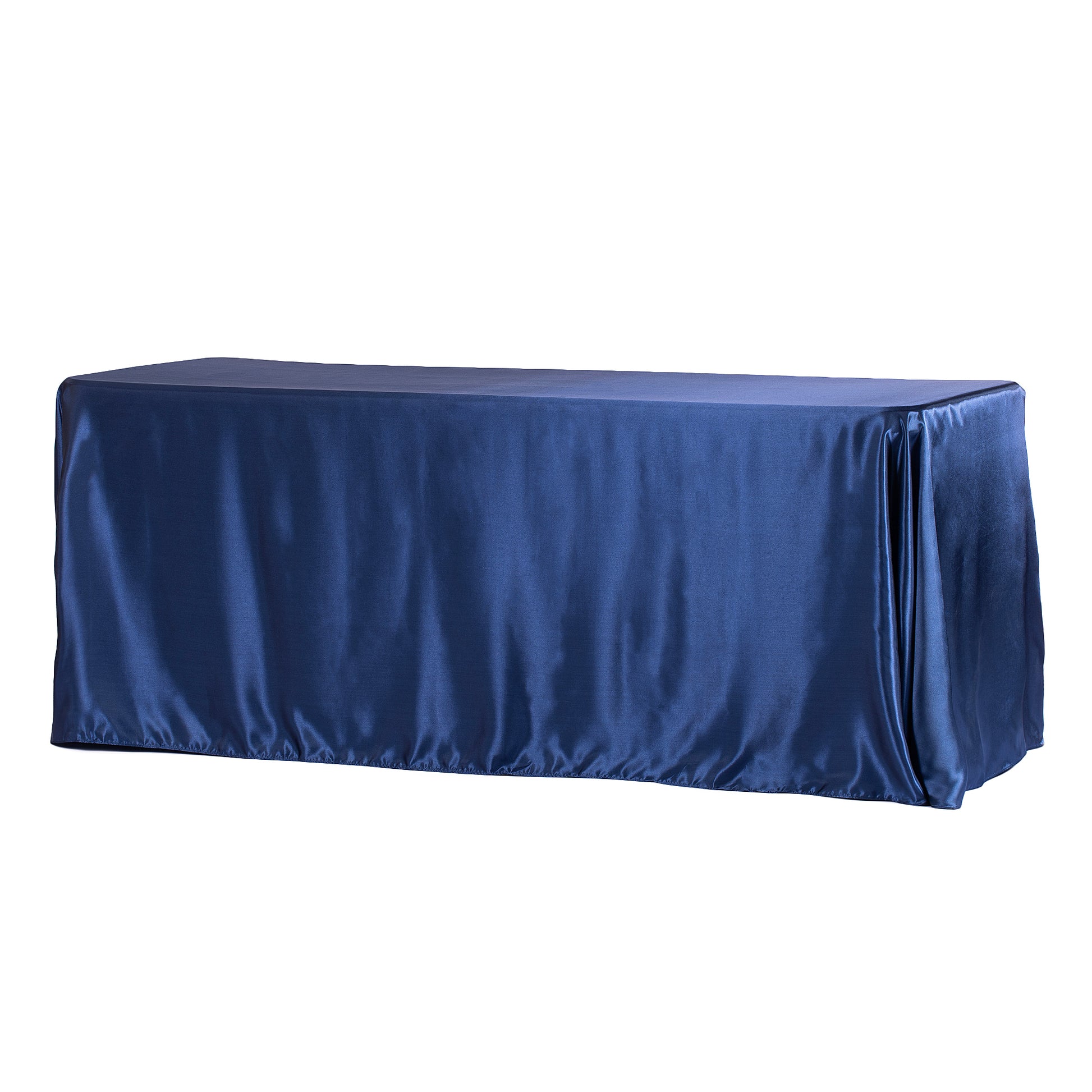 Satin Rectangular 90"x132" Tablecloth - Navy Blue