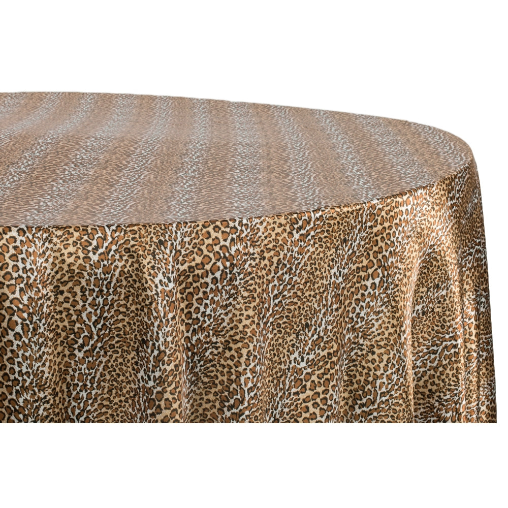 Satin Round Tablecloth - Leopard Design