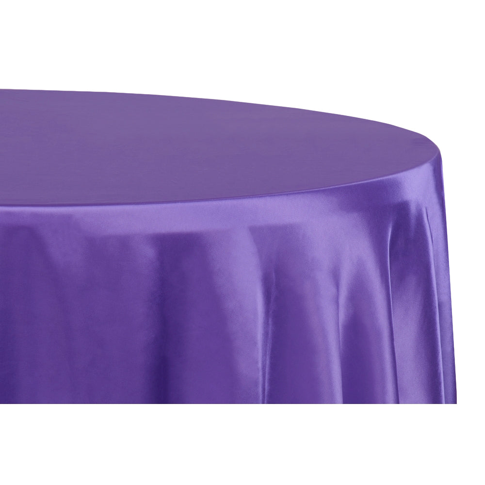 Satin 120" Round Tablecloth - Purple - CV Linens