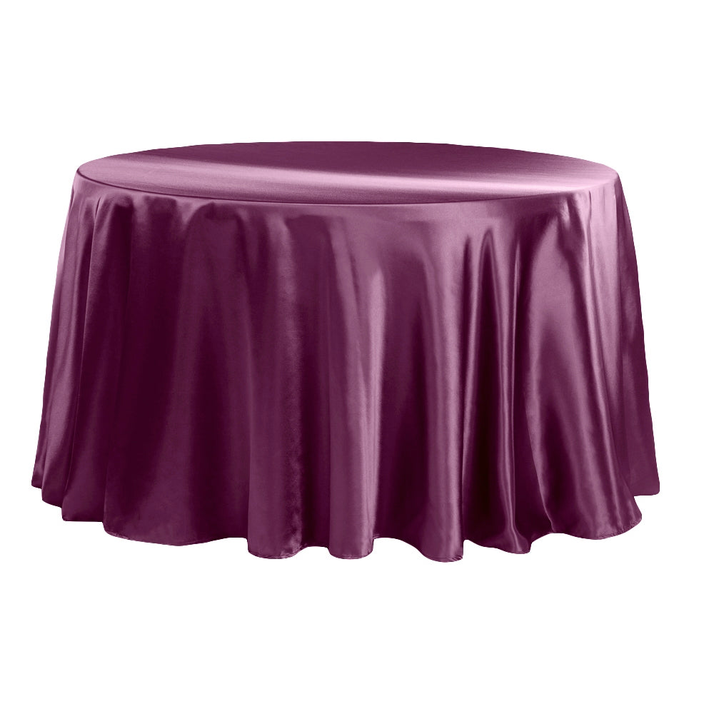 Satin 120" Round Tablecloth - Sangria - CV Linens