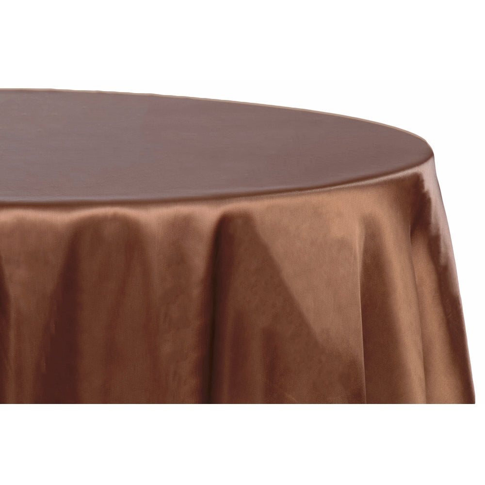 Satin 108" Round Tablecloth - Chocolate Brown - CV Linens