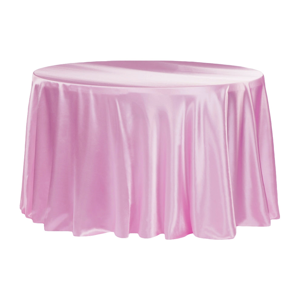 Satin 108" Round Tablecloth - Medium Pink - CV Linens