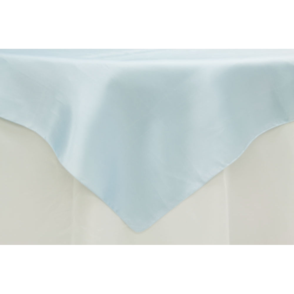 Square 72" Satin Table Overlay - Baby Blue - CV Linens