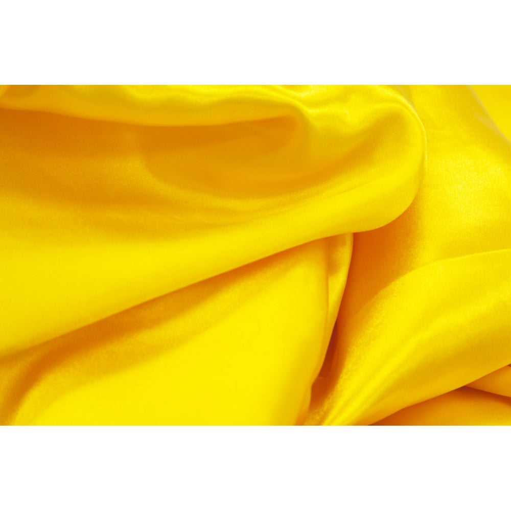Square 90"x90" Satin Table Overlay -  Canary Yellow (Bright Yellow) - CV Linens