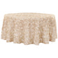 Wedding Rosette SATIN 132" Round Tablecloth - Champagne - CV Linens