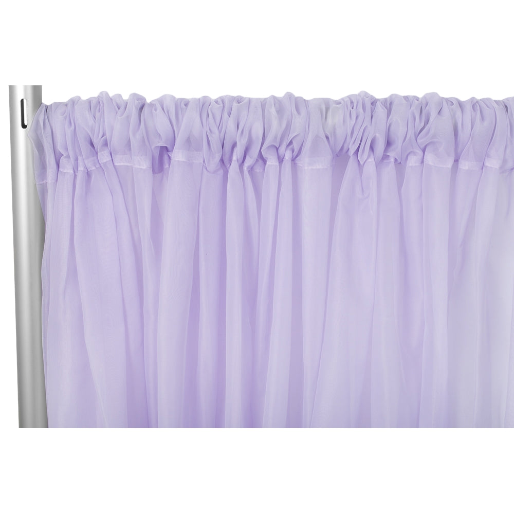 Sheer Voile Flame Retardant (FR) 10ft H x 118" W Drape/Backdrop Curtain Panel - Lavender - CV Linens