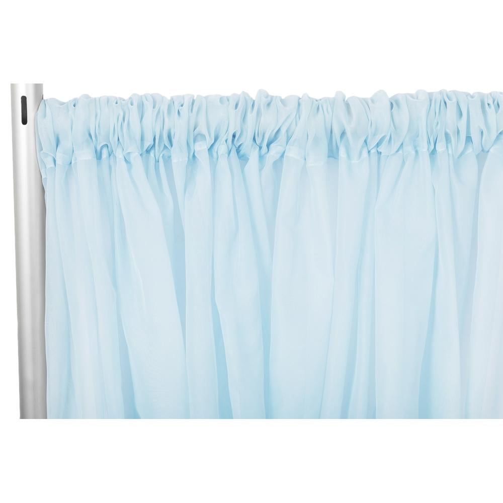 Sheer Voile Flame Retardant (FR) 14ft H x 118" W Drape/Backdrop Curtain Panel - Baby Blue - CV Linens