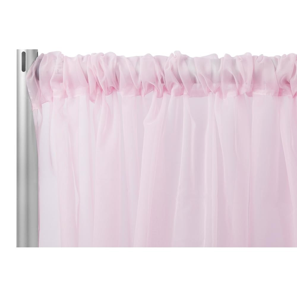 Sheer Voile Flame Retardant (FR) 14ft H x 118" W Drape/Backdrop Curtain Panel - Pink - CV Linens