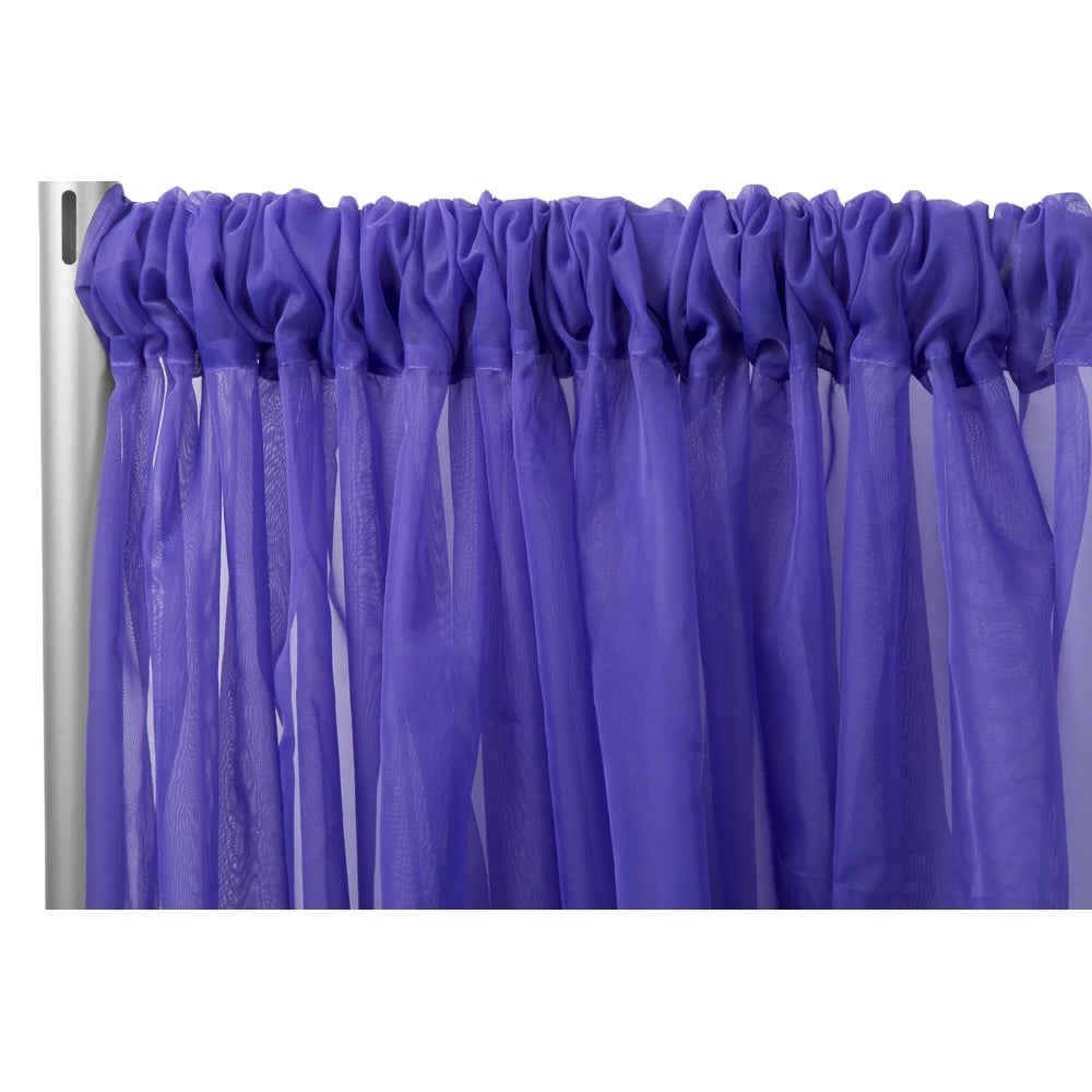 Sheer Voile Flame Retardant (FR) 14ft H x 118" W Drape/Backdrop Curtain Panel - Purple - CV Linens