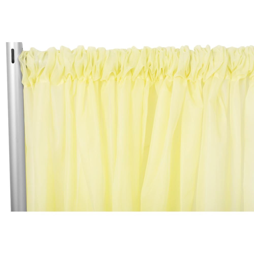 Sheer Voile Flame Retardant (FR) 14ft H x 118" W Drape/Backdrop Curtain Panel - Yellow - CV Linens
