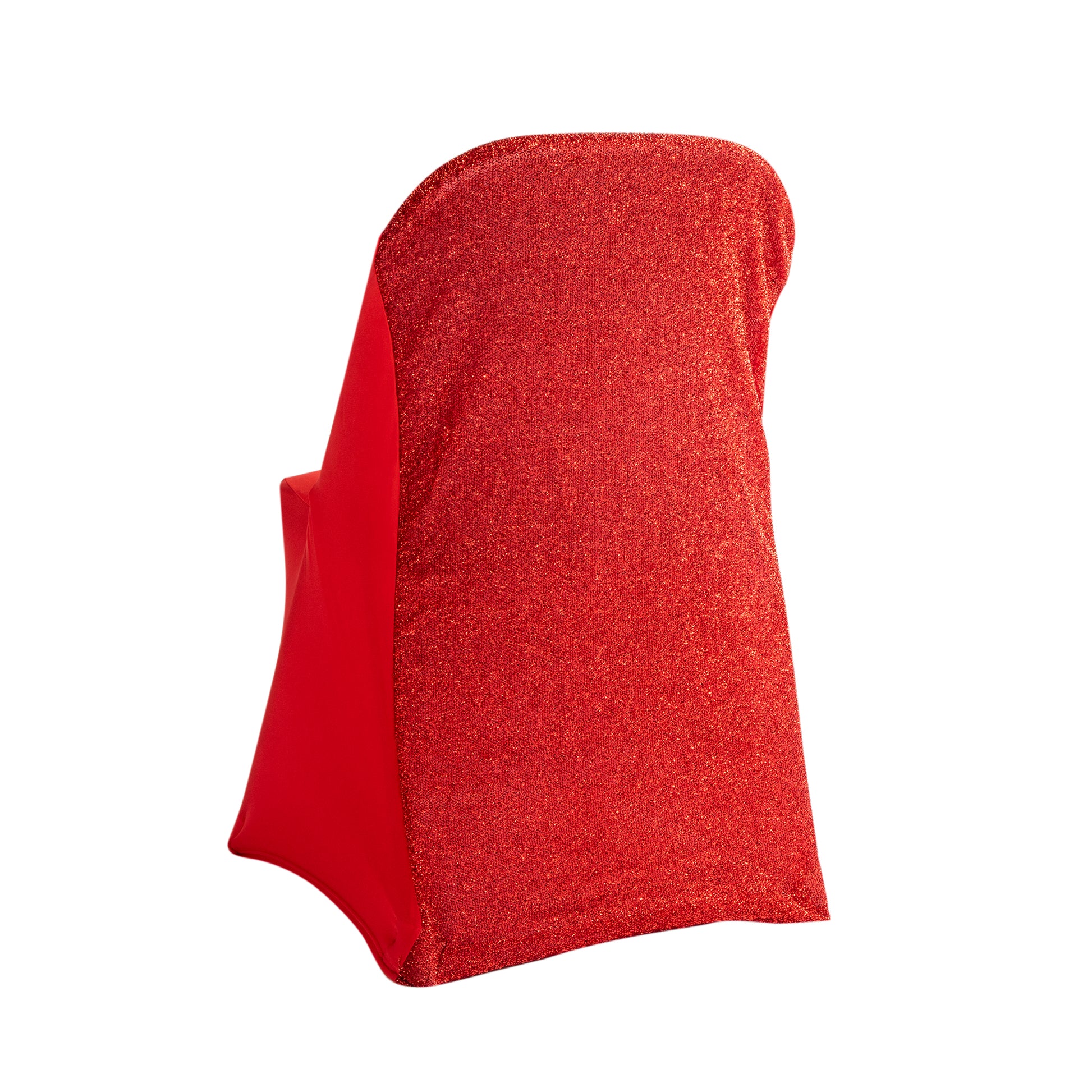 Shimmer Tinsel Folding Spandex Chair Cover - Red