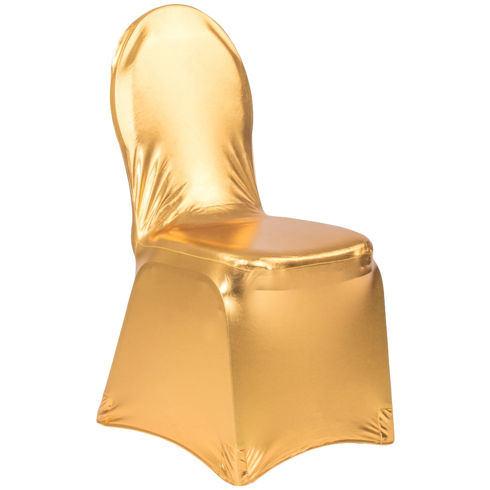 Spandex Banquet Chair Cover - Metallic Gold - CV Linens