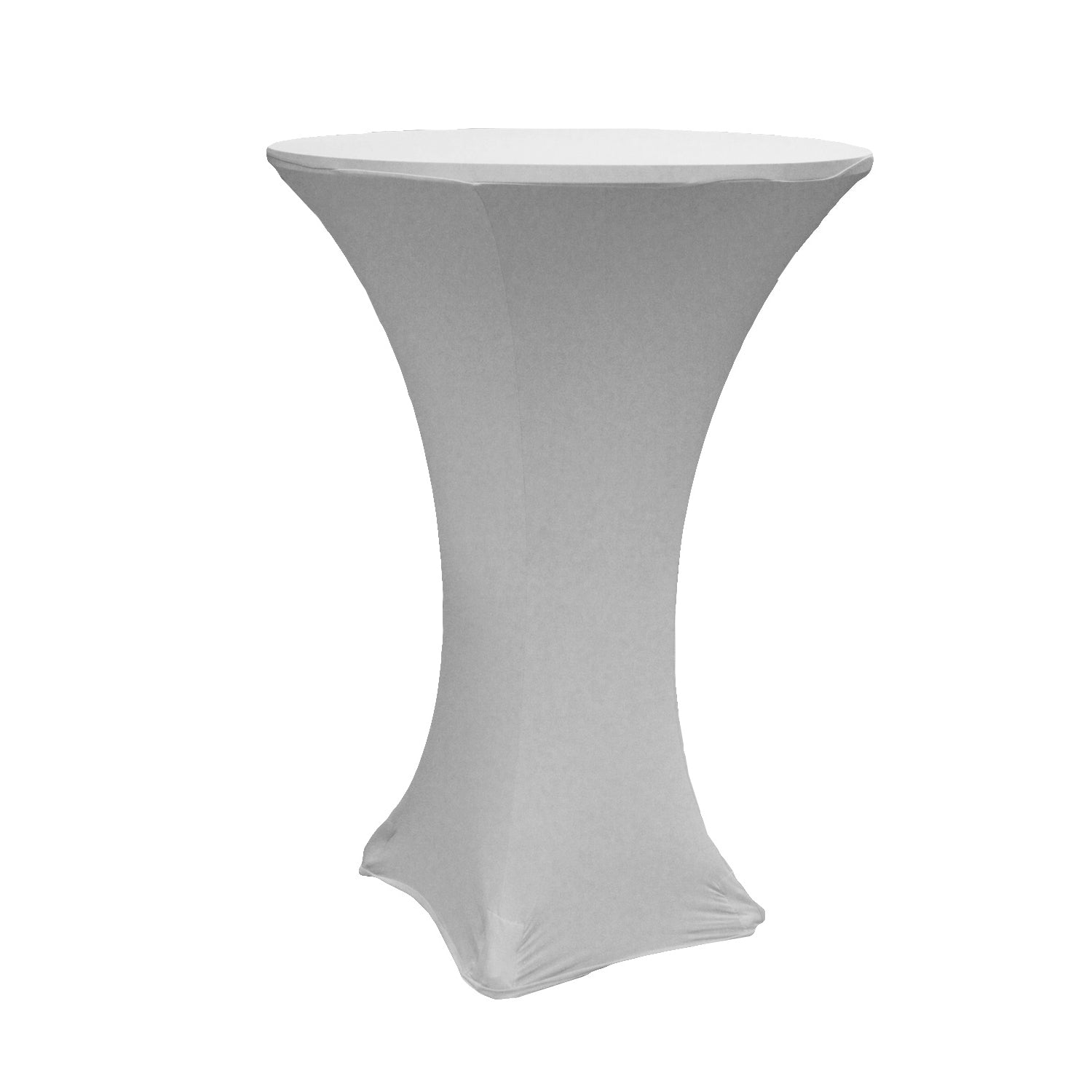 Spandex Cocktail Table Cover 30" Round - Silver - CV Linens