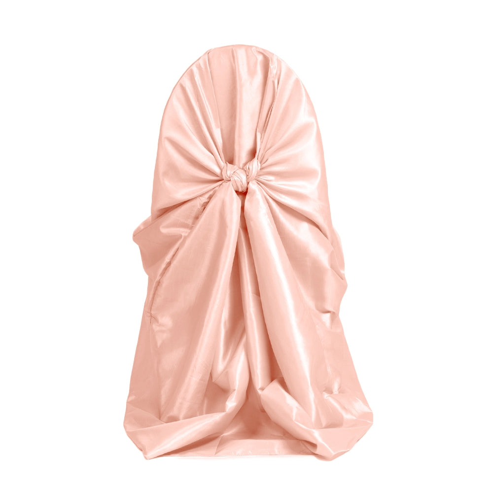 Taffeta Universal Self Tie Chair Cover - Blush/Rose Gold - CV Linens