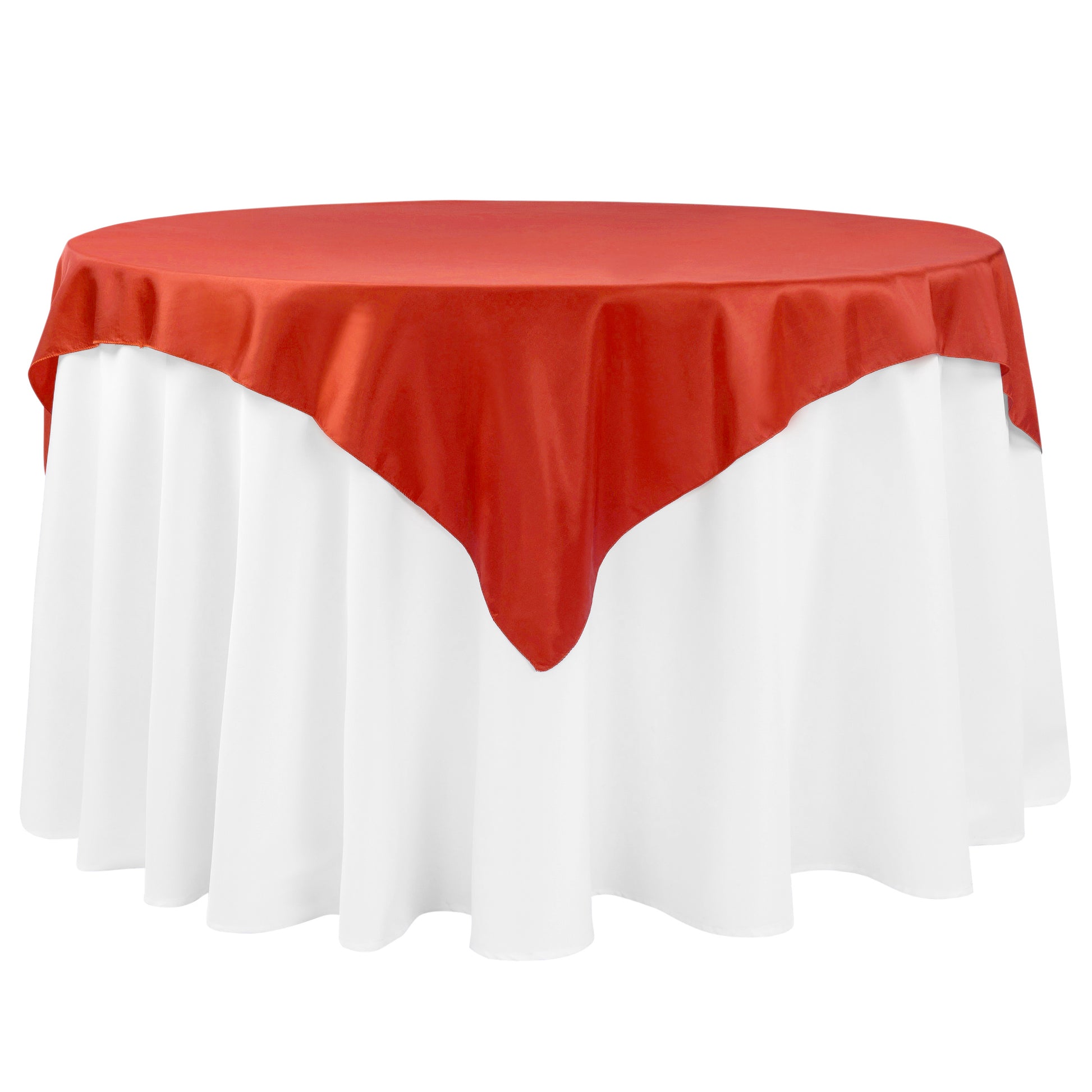 Taffeta Table Overlay Topper 54"x54" Square - Red - CV Linens