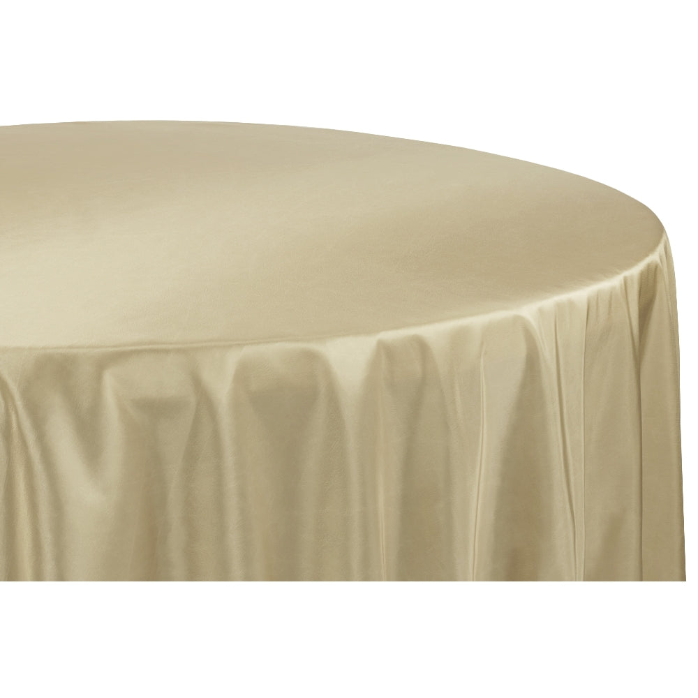 Taffeta Tablecloth 120" Round - Champagne - CV Linens