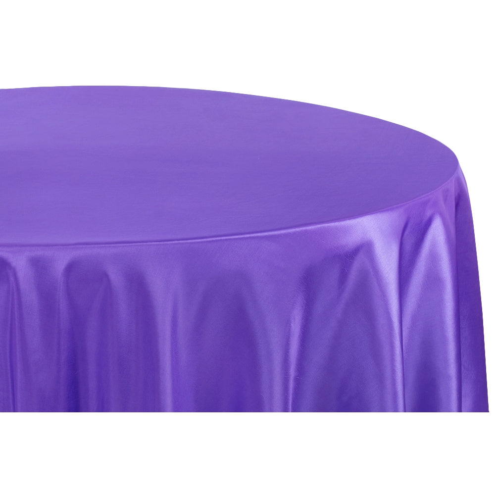 Taffeta Tablecloth 120" Round - Purple - CV Linens