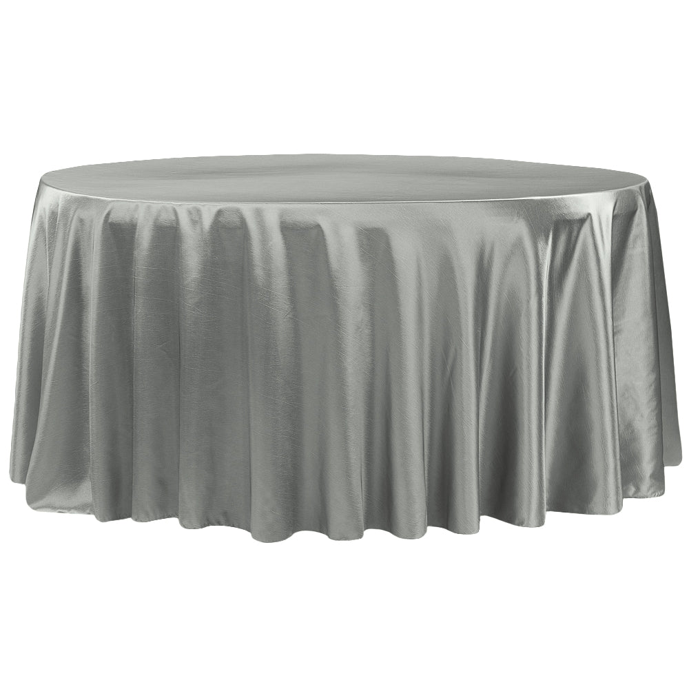 Taffeta Tablecloth 120" Round - Gray/Silver - CV Linens