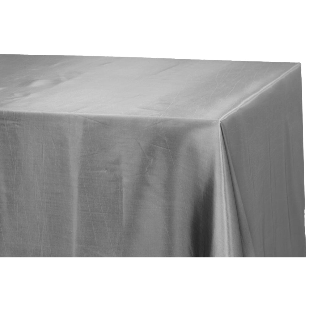 Taffeta Tablecloth 90"x132" Rectangular - Gray/Silver - CV Linens