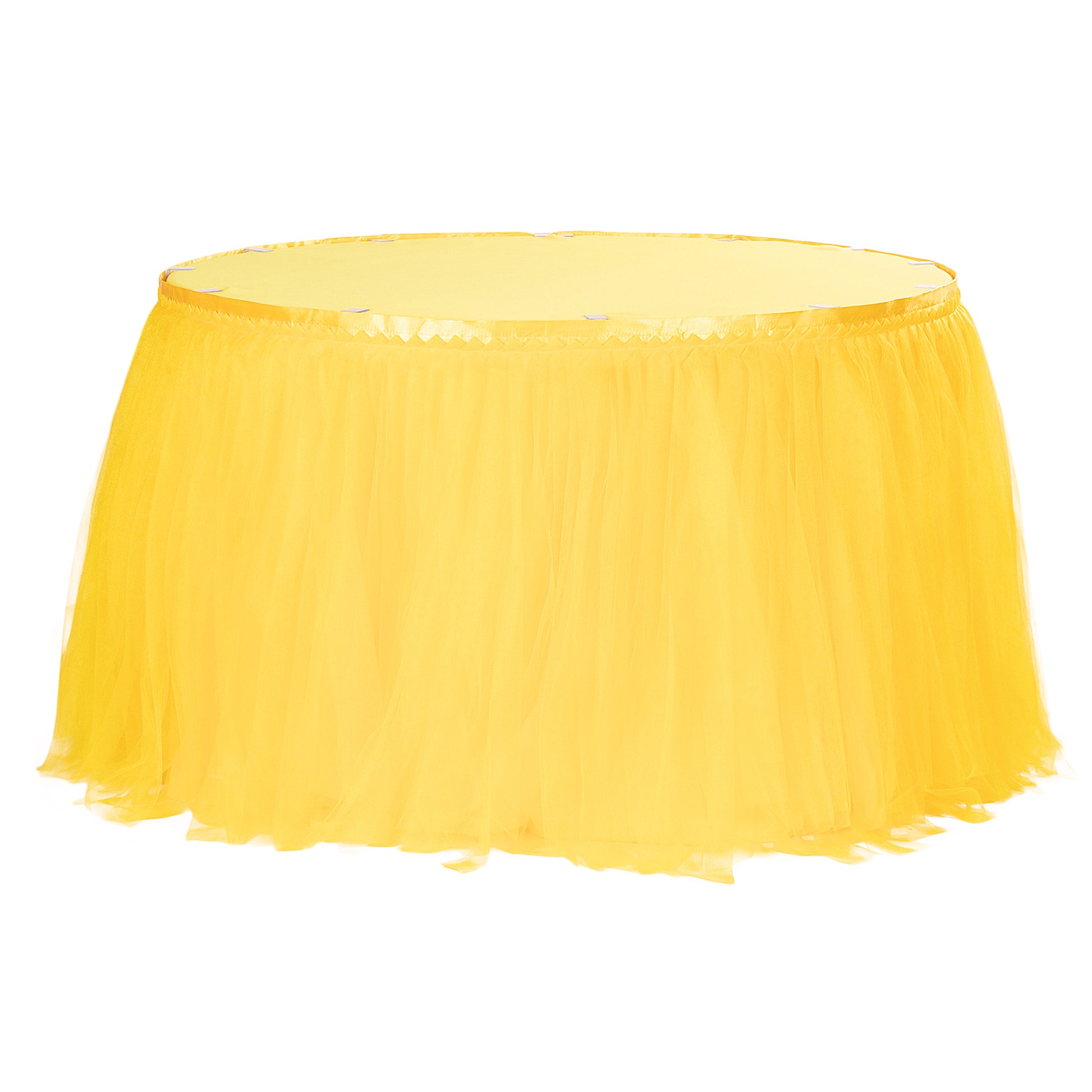 Tulle Tutu 17ft Table Skirt - Canary Yellow - CV Linens