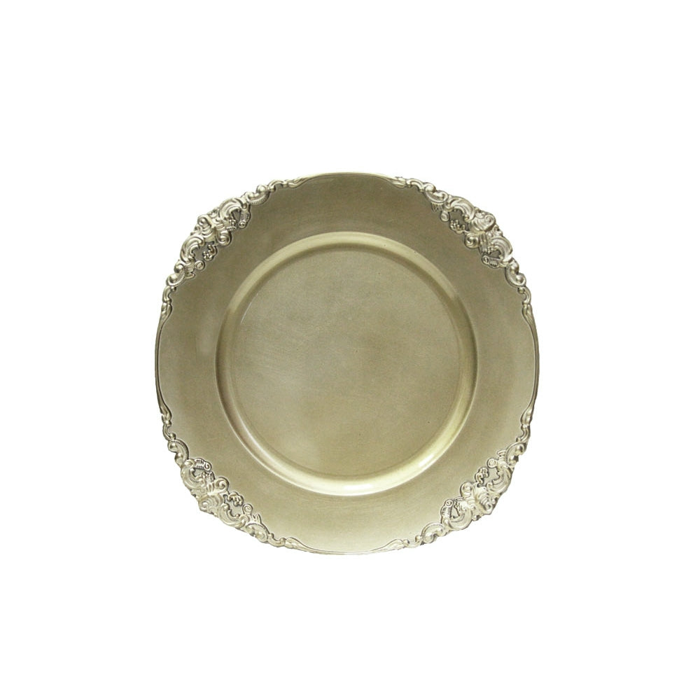 Vintage Round Charger Plate - Champagne - CV Linens