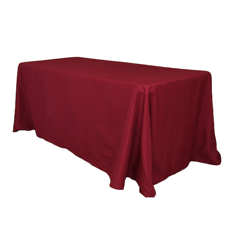 90"x156" Rectangular Oblong Polyester Tablecloth - Burgundy - CV Linens