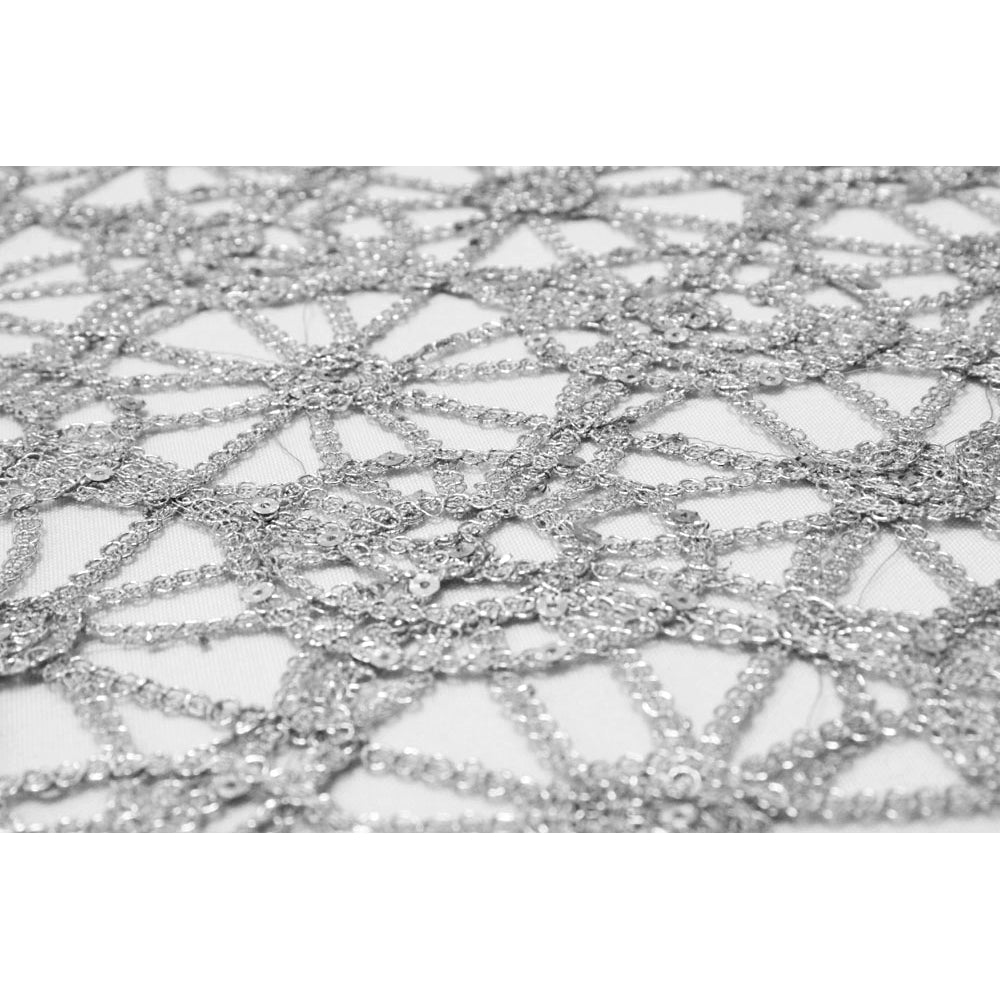 10 yards Chemical Chain Lace Fabric Bolt - Silver - CV Linens