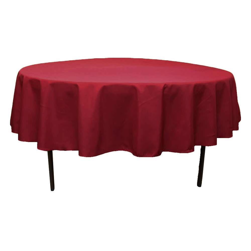 Polyester 90" Round Tablecloth - Burgundy - CV Linens