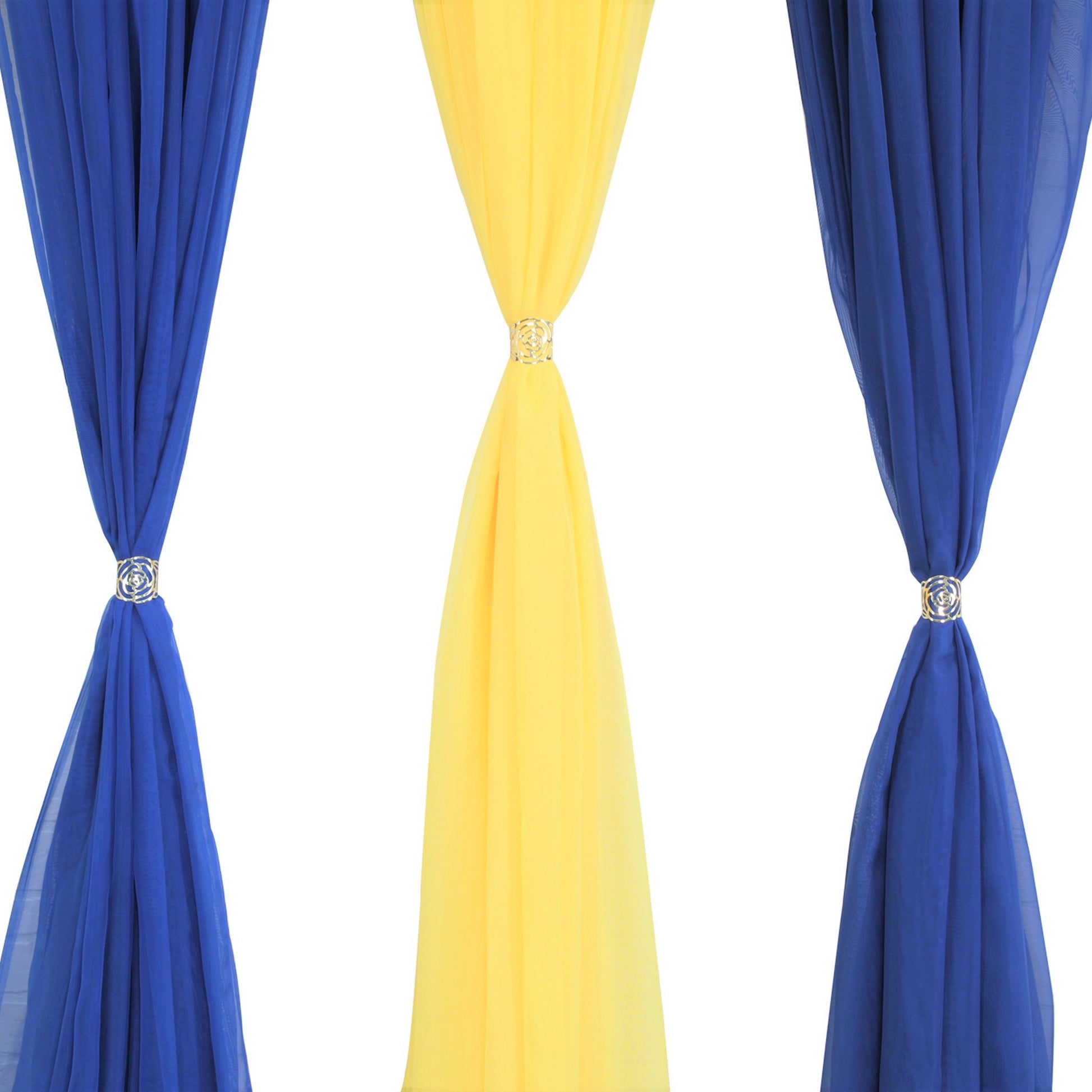 Sheer Voile Flame Retardant (FR) 12ft H x 118" W Drape/Backdrop Curtain Panel - Royal Blue