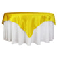 Square 72" Satin Table Overlay - Canary Yellow (Bright Yellow) - CV Linens