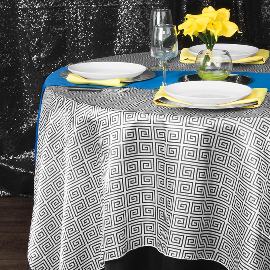 Black Table Linens with a Modern Geometric Twist!