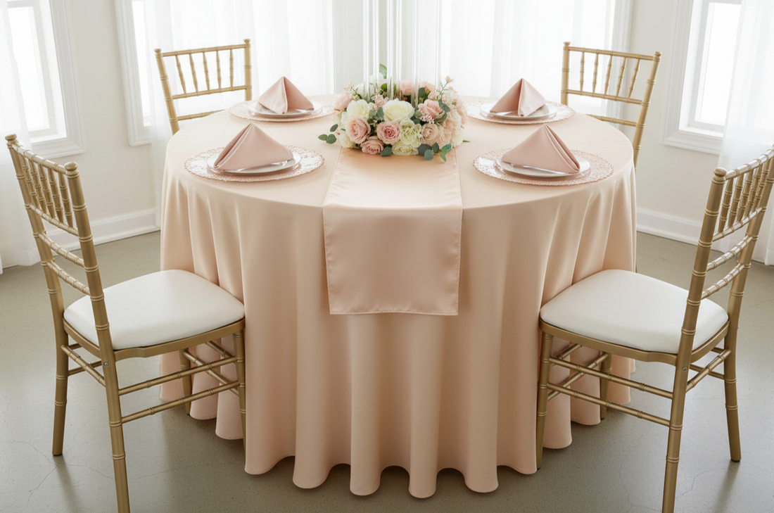 Blush and Champagne Bridal Shower Table Mockup