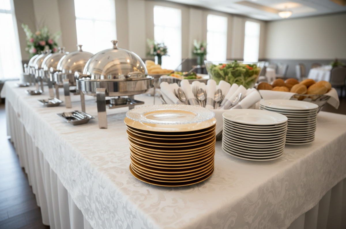 Can You Stack Charger Plates for Buffet Tables? - CV Linens™