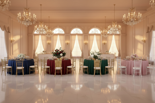 beautiful color combinations for event linens