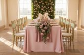 blush pink elegant banquet table