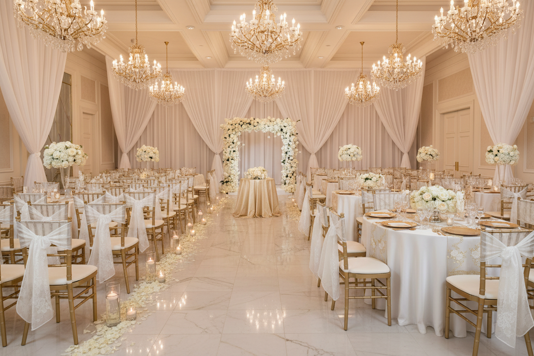 elegant white theme reception