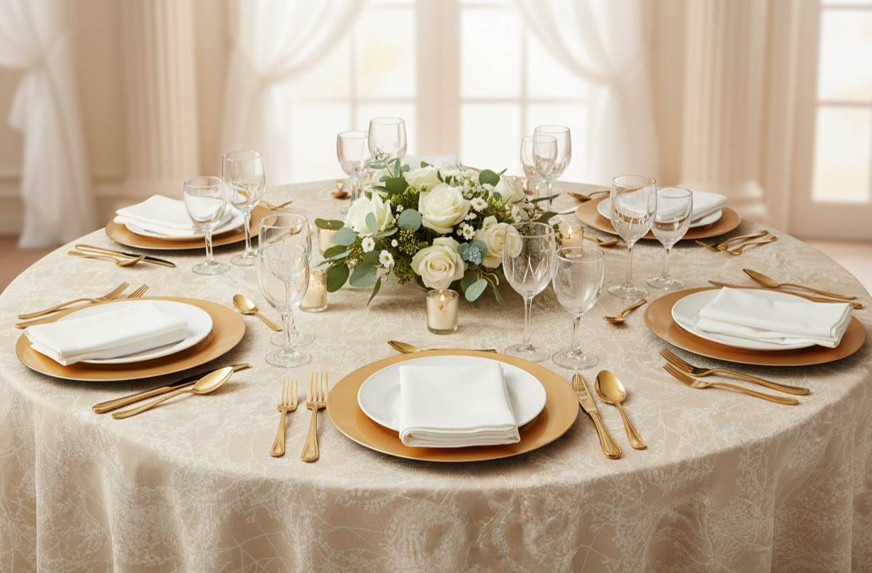 Should Charger Plates Match Flatware or Table Linens? | CV Linens™
