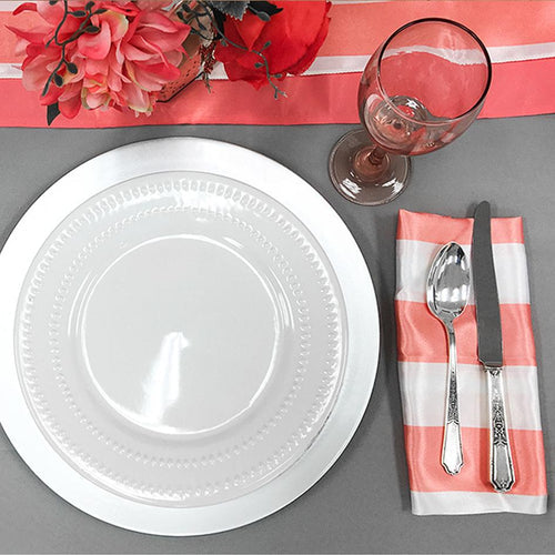 Gray & Coral Minimalist Tablescape - CV Linens