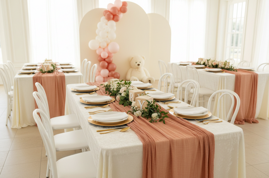 indoor baby shower setup
