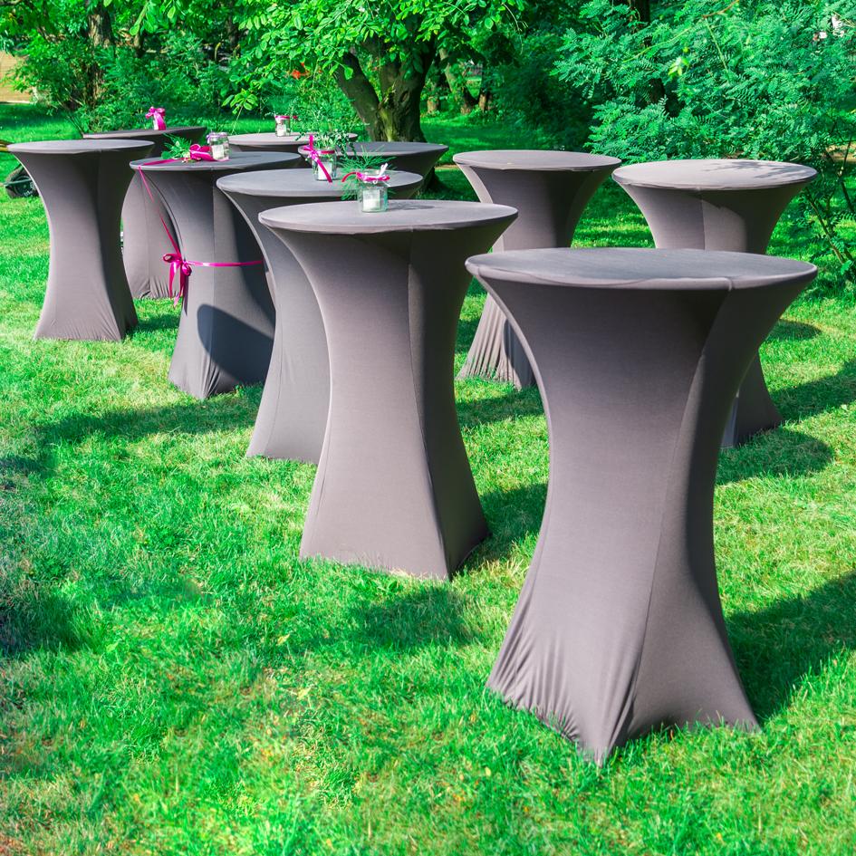 New:  Chairback Covers, Oversize Chair Flowers, & Spandex Cocktail Table Covers