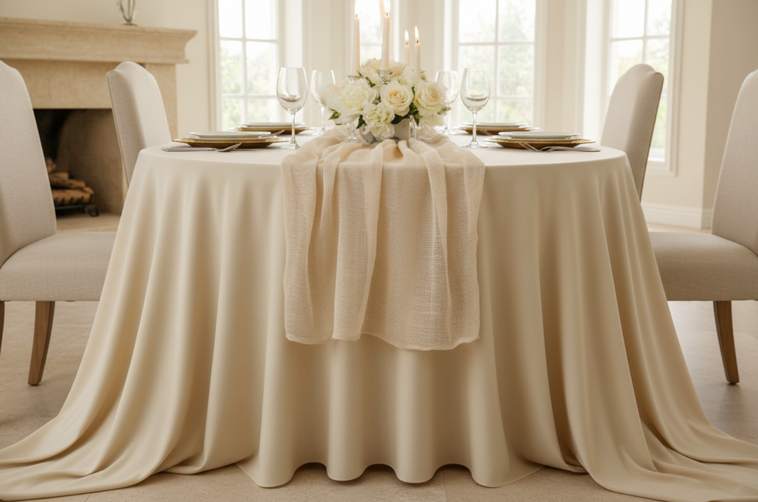white-rectangle-tablecloth-setup