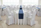 white theme round table for corporate events 