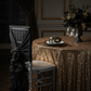 1 Set of Soft Curly Willow Ruffles Chair Sash & Cap - Black on chiavari chair 