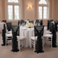 1 Set of Soft Curly Willow Ruffles Chair Sash & Cap - Black on chiavari chair 