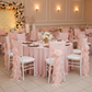 1 Set of Soft Curly Willow Ruffles Chair Sash & Cap - Blush/Rose Gold | charger plate | napkin | wine goblet | chiavari chairs |