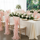 1 Set of Soft Curly Willow Ruffles Chair Sash & Cap - Blush/Rose Gold | charger plate | napkin | wine goblet | chiavari chairs | flower premade runner |