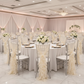 1 Set of Soft Curly Willow Ruffles Chair Sash & Cap - Ivory on chiavari chair for wedding reception